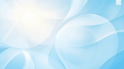 Aufkleber - Soft abstract background with subtle gradient from light blue to white, featuring smooth overlapping curves and glowing light effect, creating serene and calming atmosphere