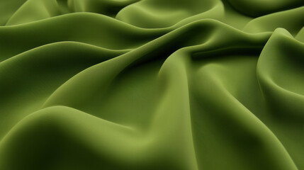Poster - Soft green fabric with smooth folds and subtle texture, creating serene and elegant appearance
