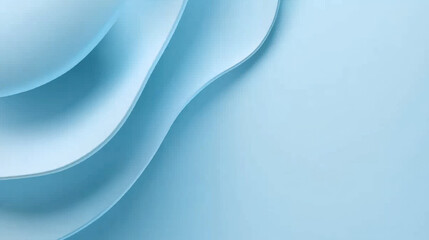 Leinwandbilder - Soft blue abstract background with layered wavy shapes creating calming and smooth gradient effect. design exudes simplicity and elegance, ideal for modern aesthetics