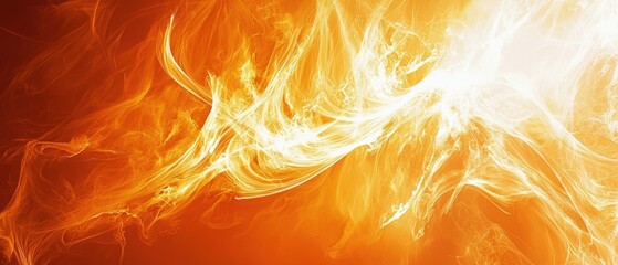 Wall Mural - abstract digital artwork in deep orange with fluid patterns and ethereal swirls