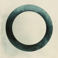 Poster - Minimalist circle art in muted tones abstract design contemporary aesthetic calm environment artistic perspective