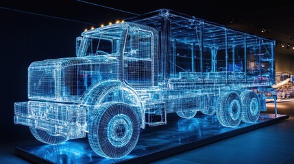 Wall Mural - Digital Truck: A Futuristic Vision of Transportation