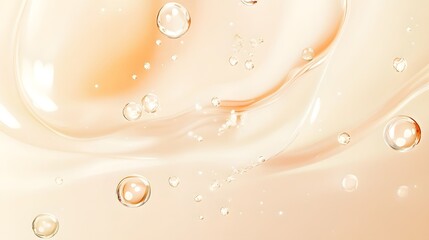 Aufkleber - Captivating abstract fluid texture with flowing rippled waves and shimmering bubbles in an ethereal soft gradient background  This mesmerizing and serene image evokes a sense of tranquility wonder