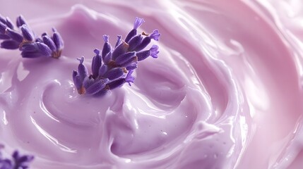 Aufkleber - Elegant and dreamy close up macro shot of lavender flower petals with soft swirling textures and pastel purple hues  Perfect for botanical nature wellness beauty spa aromatherapy