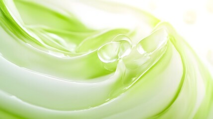 Aufkleber - Elegant and Soothing Swirl of Lush Verdant Green Leaves Against a Soft Peaceful Natural Background  Graceful Curves and Fluid Movements Create a Calming Harmonious Botanical Composition