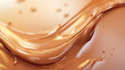 Fototapete - Elegant Flowing Metallic Liquid Paint Waves in Luxurious Golden Hues   Abstract Dynamic Curve Background with Shimmering Swirls and Splashes of Bright Smooth Gilded Texture