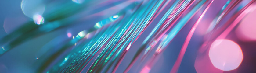 Fototapete - Bright palm leaf with neon green veins set against a light backdrop for visual appeal