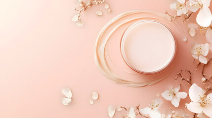 Poster - Soft and delicate pastel colored floral petals arranged in a serene minimalist botanical background  The image exudes a sense of tranquility elegance and natural beauty
