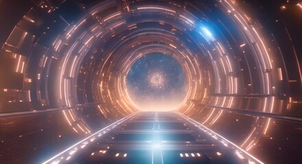 Wall Mural - abstract hyperspace tunnel animation that transports time space scifi interstellar travel wormhole f