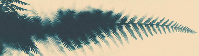 Fototapete - Halftone texture of a fern leaf showcasing delicate fronds and intricate patterns