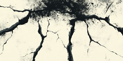 Wall Mural - Cracked surface revealing an abstract art pattern