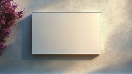 Wall Mural - Softly Textured Blank Billboard Mounted on Wall with Gentle Shadows