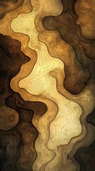 Wall Mural - Design of abstract waves with warm colors on textured surface