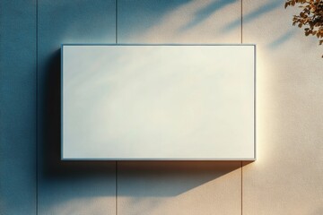 Wall Mural - Softly Textured Blank Billboard Mounted on Wall with Gentle Lighting