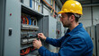 © budistwn - Adult electrical engineer inspect the electrical systems.