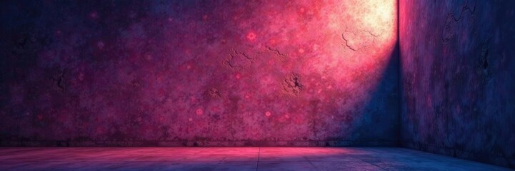 Wall Mural - wall with a single light source shining through it, ambient, space, dim