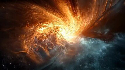 Wall Mural - fiery cosmic swirl, nebula background, abstract art, digital wallpaper