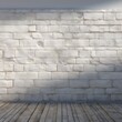 © ruangrit19 - Whitewashed Breezeblock Wall with Lighting in Horizontal Composition