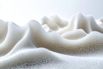 Wall Mural - abstract 3d rendering of a white, textured surface with undulating hills and a network of fine lines