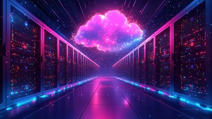 pink cloud data center servers technology