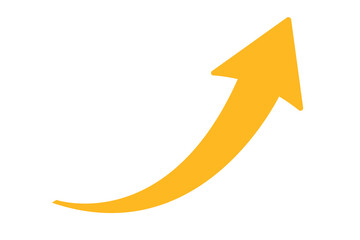 Wall Mural - yellow arrow isolated on white transparent background