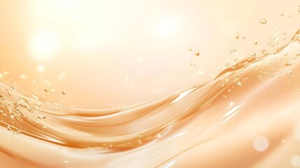 Poster - Flowing Liquid Gold Abstract Background with Elegant Wave Patterns and Shimmering Textures  Smooth dynamic and ethereal design with a luxurious high end aesthetic  Ideal for branding packaging