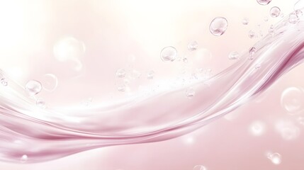 Fototapete - Flowing pastel waves and swirling bubbles create an ethereal dreamscape with a luxurious feminine aesthetic  The abstract design features soft