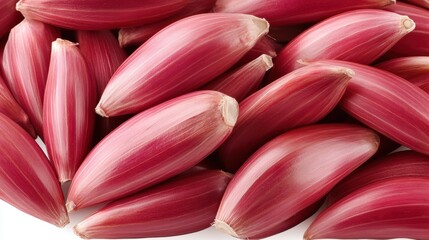 Wall Mural - Closeup View of Fresh Red Onions Displayed Together with Smooth Textured Skin