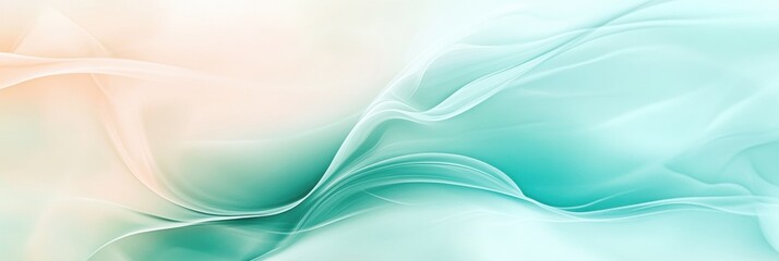 Leinwandbilder - Abstract flowing lines in pastel tones evoke gentle breezes for serene spaces. Generative AI