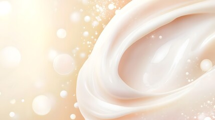 Fototapete - Mesmerizing Soft Cream Swirls in Ethereal Pastel Background Evoking Luxury and Sensuality  Delicate silky texture with dreamy romantic vibes perfect for beauty fashion and cosmetic branding