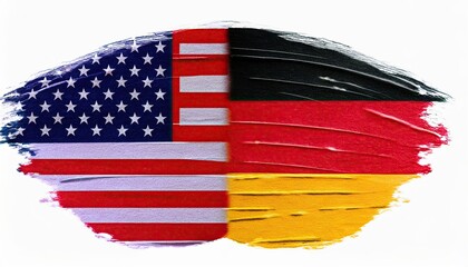 Poster - United States and Germany Flags Merged Artistic Design