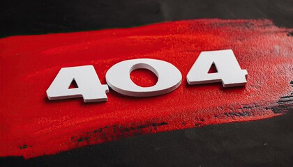 404 Error Code on Red Background