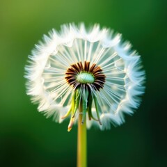 Wall Mural - Intricate dandelion seed head detail, blurred background, serene, intricate, soft