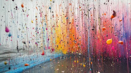 Poster - Abstract Colorful Paint Splatter Installation