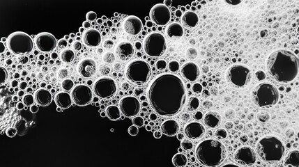 Wall Mural - Abstract Bubblescape: A Monochromatic Study of Foam