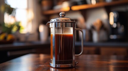 Freshly brewed tea in a cozy kitchen setting with warm afternoon light