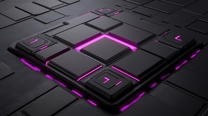 Futuristic tech panel glowing; circuit background