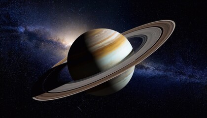 stunning view of saturn with rings and galaxy