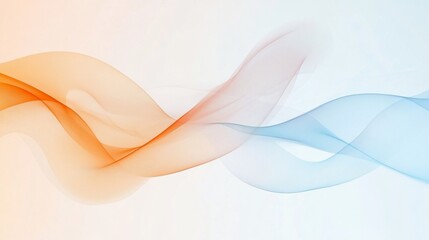 Abstract flowing vector design with orange and blue waves on a white background