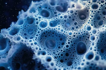 Wall Mural - abstract blue foam structure resembling a celestial nebula, intricate and captivating.
