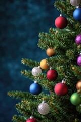 Canvas Print - A detailed view of Christmas tree decorations