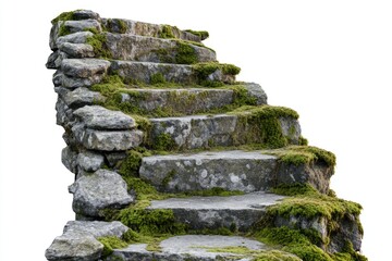 Sticker - A set of old stone steps covered in moss, perfect for use as a background or to represent a natural setting