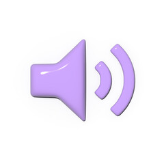 Wall Mural - a lavender sound icon isolated on a clean white background in a simple modern style and 3d rendering