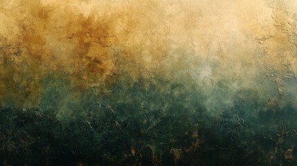 Wall Mural - Abstract painting featuring earth tones with hints of green