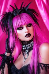 Wall Mural - modern pink goth