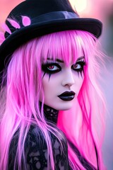 Wall Mural - modern pink goth