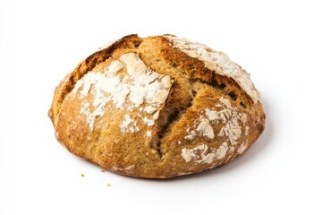 Poster - A single loaf of bread placed on a clean white surface