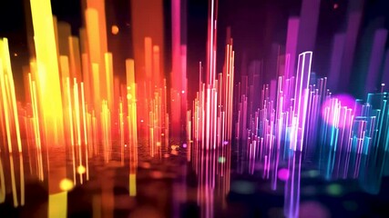 Canvas Print - Dynamic colorful sound wave patterns