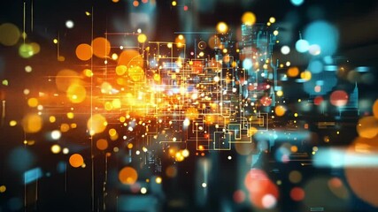 Wall Mural - complex network of interconnected nodes processing and exchanging data, symbolizing artificial intel