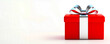 © stanhert - A red gift box with a silver ribbon and bow